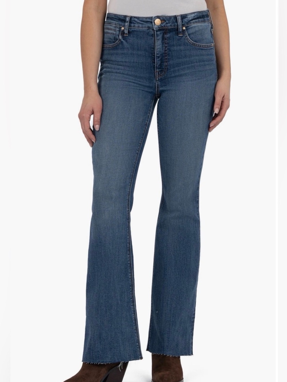 Kut from the Kloth Stella Fab Ab Flare Dark Blue Flare Jeans Size 8 31”